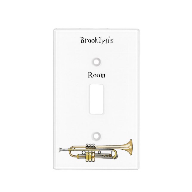 Trumpet cartoon illustration  light switch cover (Front)