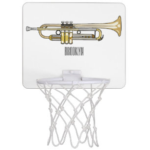Trumpet cartoon illustration mini basketball hoop