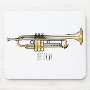Trumpet cartoon illustration mouse pad