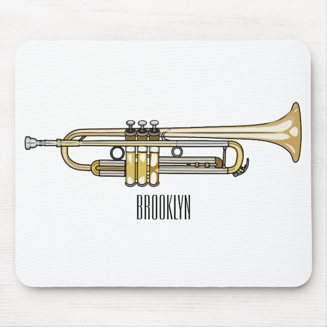 Trumpet cartoon illustration  mouse pad (Front)