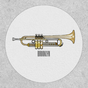 Trumpet cartoon illustration  patch