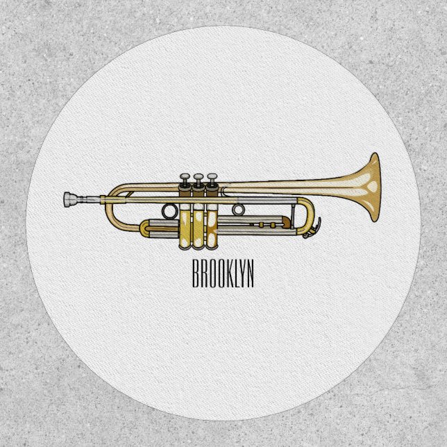 Trumpet cartoon illustration  patch (Front)