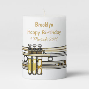 Trumpet cartoon illustration pillar candle