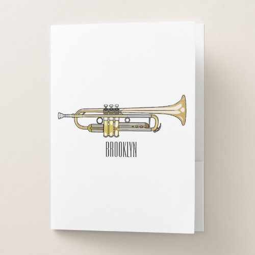 Trumpet cartoon illustration  pocket folder
