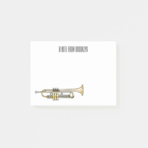 Trumpet cartoon illustration post-it notes