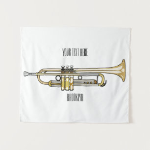 Trumpet cartoon illustration tapestry