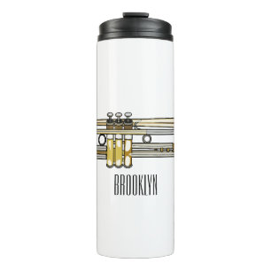 Trumpet cartoon illustration thermal tumbler