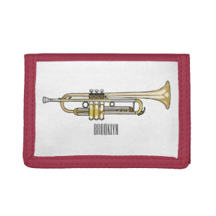 Trumpet cartoon illustration trifold wallet