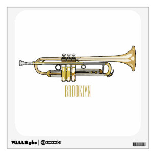 Trumpet cartoon illustration wall decal