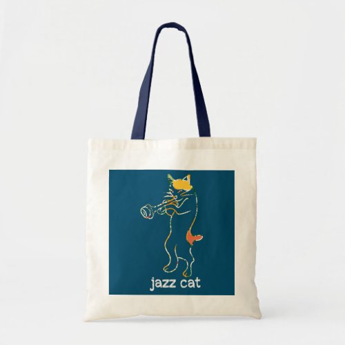 Trumpet Cat Jazz Cat Cat Trumpeter Cat Trumpet Tote Bag