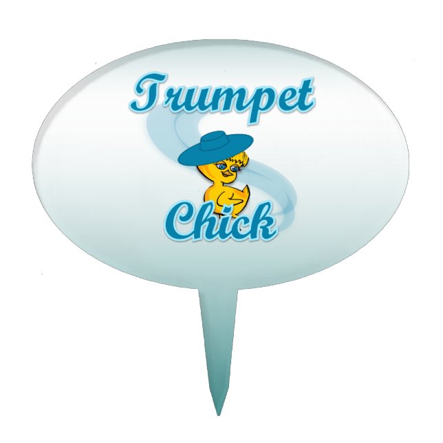 Trumpet Chick #3 Cake Topper (Front)