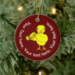 Trumpet Chick Ceramic Ornament