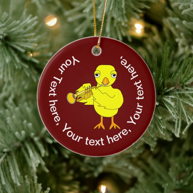 Trumpet Chick Ceramic Ornament (Tree)