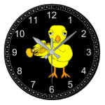 Trumpet Chick Large Clock