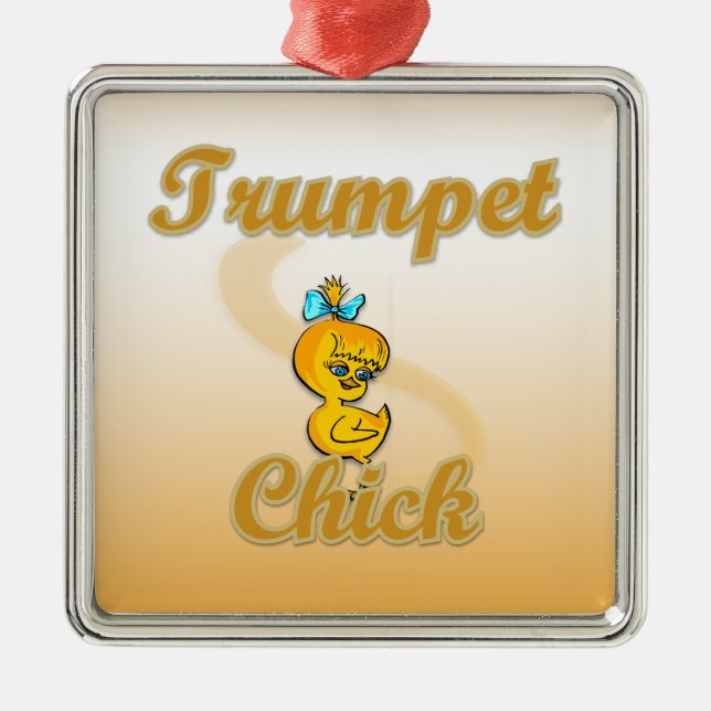 Trumpet Chick Metal Ornament (Front)