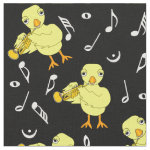 Trumpet Chick Music Notes Fabric 