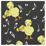Trumpet Chick Music Notes  Fabric