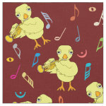 Trumpet Chick Music Notes Fabric 