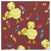 Trumpet Chick Music Notes Fabric 