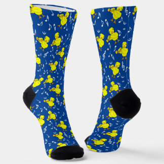 Trumpet Chick Music Notes Socks