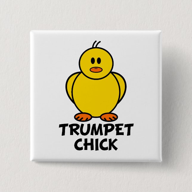 Trumpet Chick Pinback Button (Front)