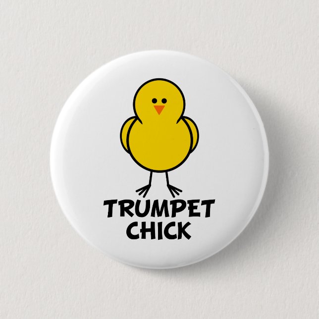 Trumpet Chick Pinback Button (Front)