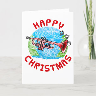 Trumpet Christmas Card Trumpeter Brass Musician