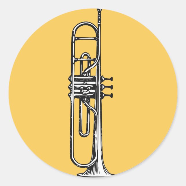 Trumpet Classic Round Sticker (Front)