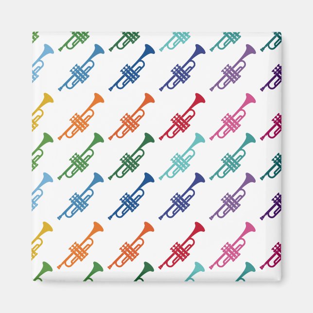Trumpet Colorful Fun Array Music Magnet (Front)