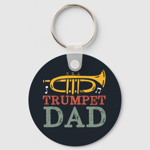 Trumpet Dad Funny Marching Band Father Keychain
