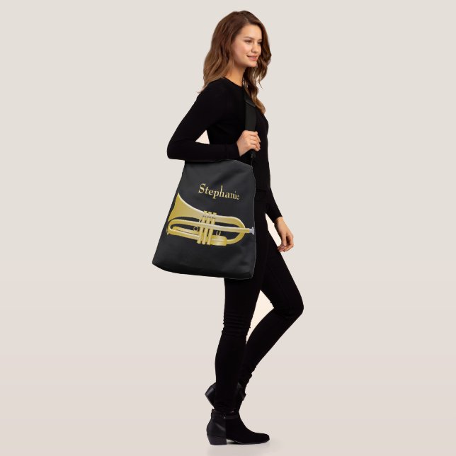 Trumpet Design Crossbody Bag (On Model)