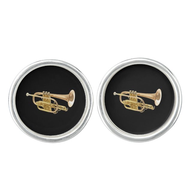 "Trumpet" design jewelry set Cufflinks (Front)