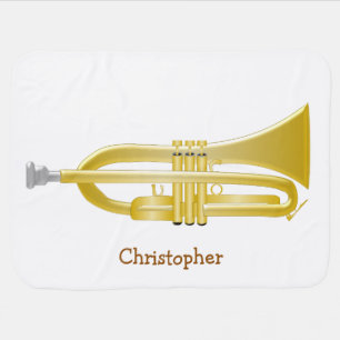 Trumpet Design Just Add Name Baby Blanket