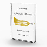 Trumpet Design Personalised Acrylic Award<br><div class="desc">This trumpet design award gives recognition to employees, teammates, or anyone that deserves it. You can change the background colour of this award by clicking on the edit this design button. You can also alter the text to suit the occasion or achievement. Should you require any help with customising then...</div>