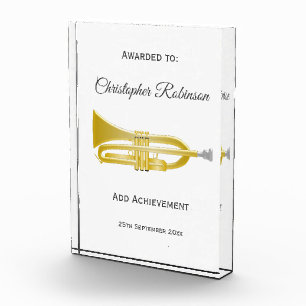 Trumpet Design Personalised Acrylic Award