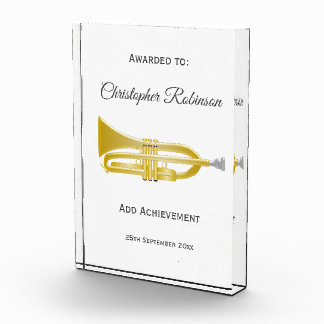 Trumpet Design Personalised Acrylic Award