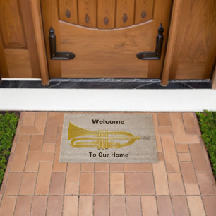 Trumpet Design Personalised Fiber Doormat