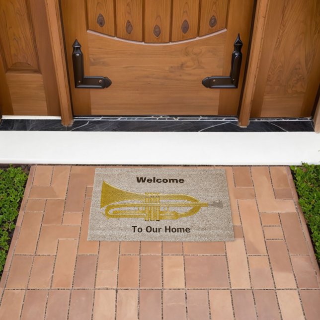 Trumpet Design Personalised Fiber Doormat (Insitu (Outdoor))
