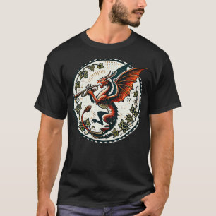 Trumpet Dragon Illustration Trumpeter Dragons Art T-Shirt