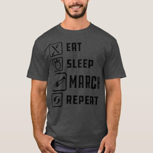Trumpet Eat Sleep March Repeat T_Shirt