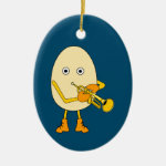 Trumpet Egghead Ceramic Ornament