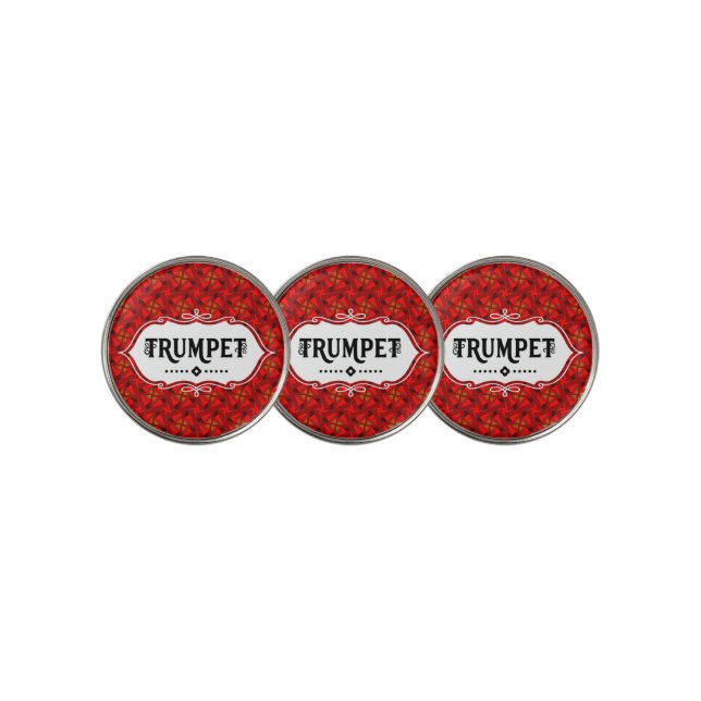 Trumpet Emblem Golf Ball Marker (3 Up)
