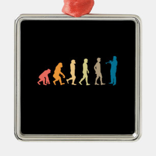 Trumpet Evolution Metal Ornament