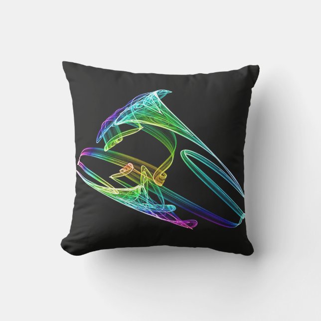 Trumpet Fractal Throw Pillow (Front)