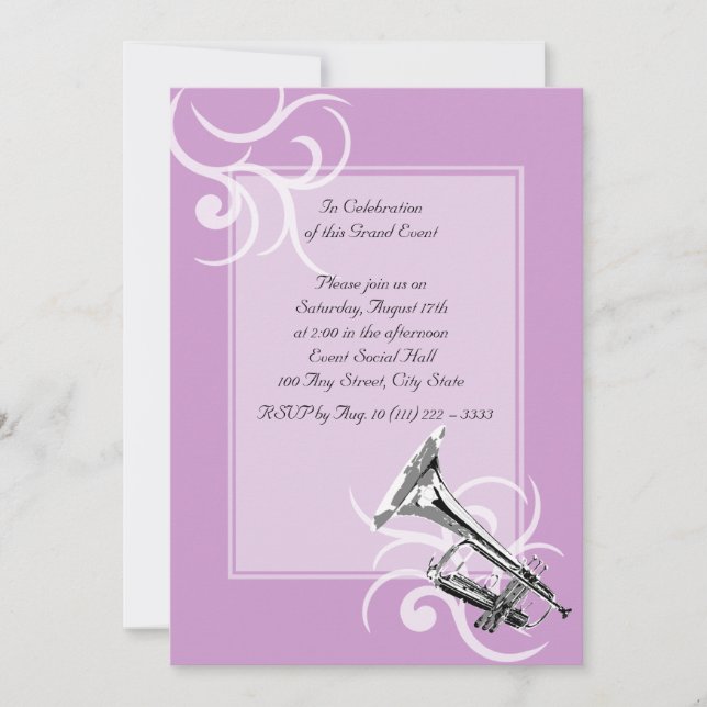 Trumpet Full Color Invitation (Front)