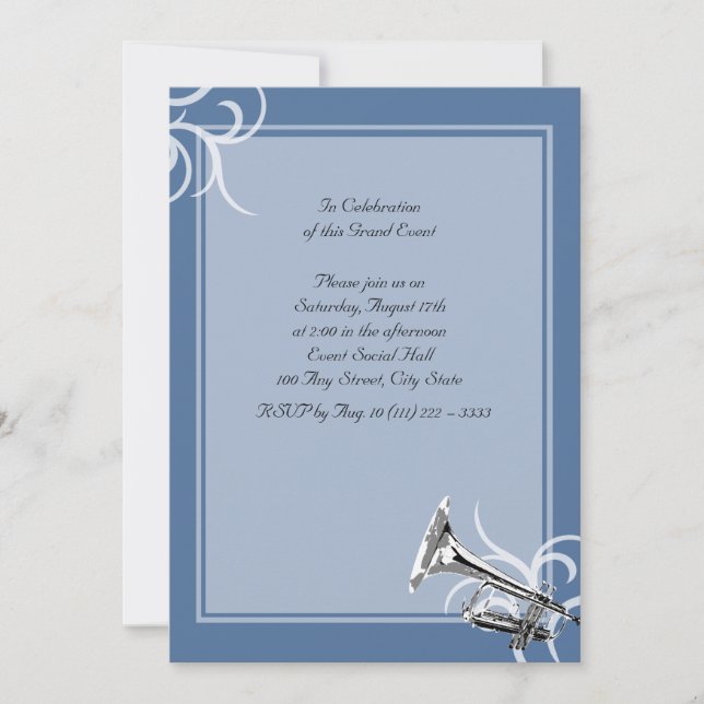 Trumpet Full Color Invitation (Front)