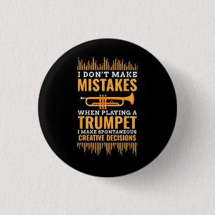 Trumpet Funny Musician Band Player Trumpeter Gift Button