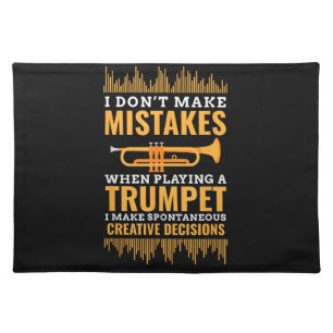 Trumpet Funny Musician Band Player Trumpeter Gift Cloth Placemat