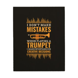 Trumpet Funny Musician Band Player Trumpeter Gift Wood Wall Art