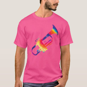 Trumpet Gift For Trumpet Player Multicolor Tie Dye T-Shirt